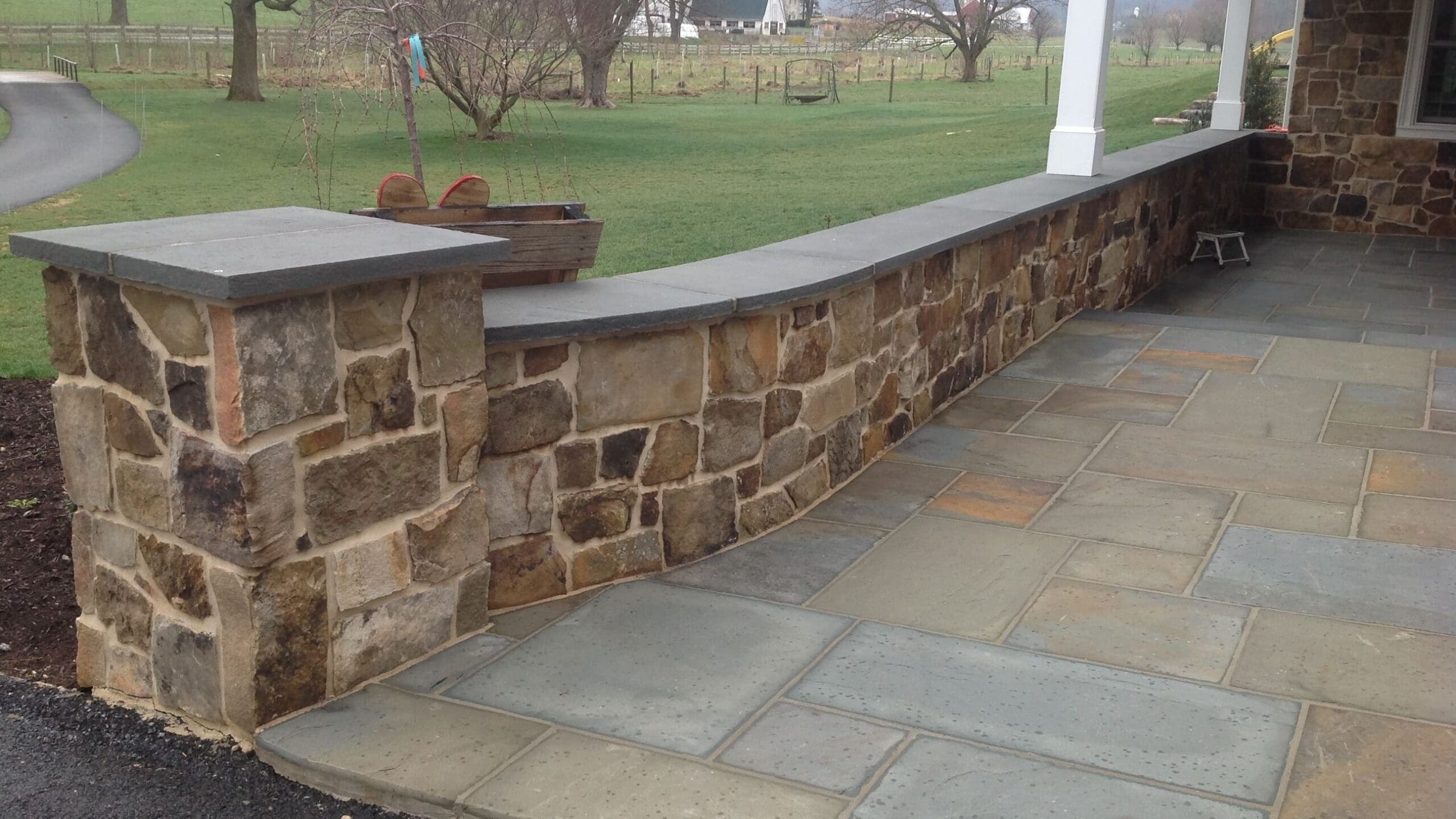 rough rectangular retaining wall